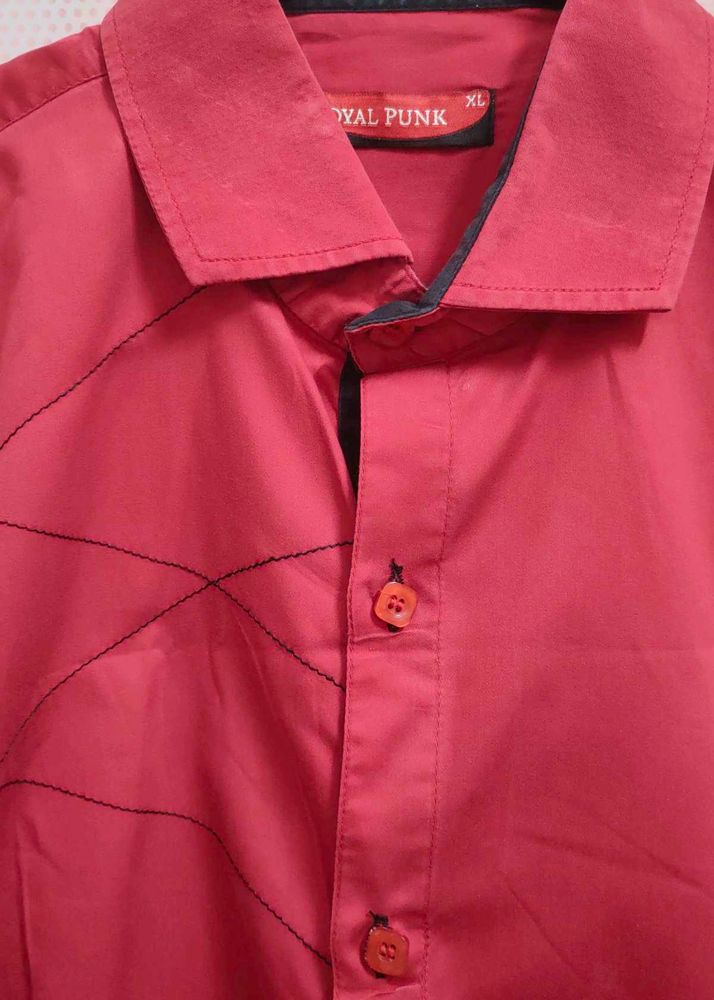 Party Wear Red Shirt For Men