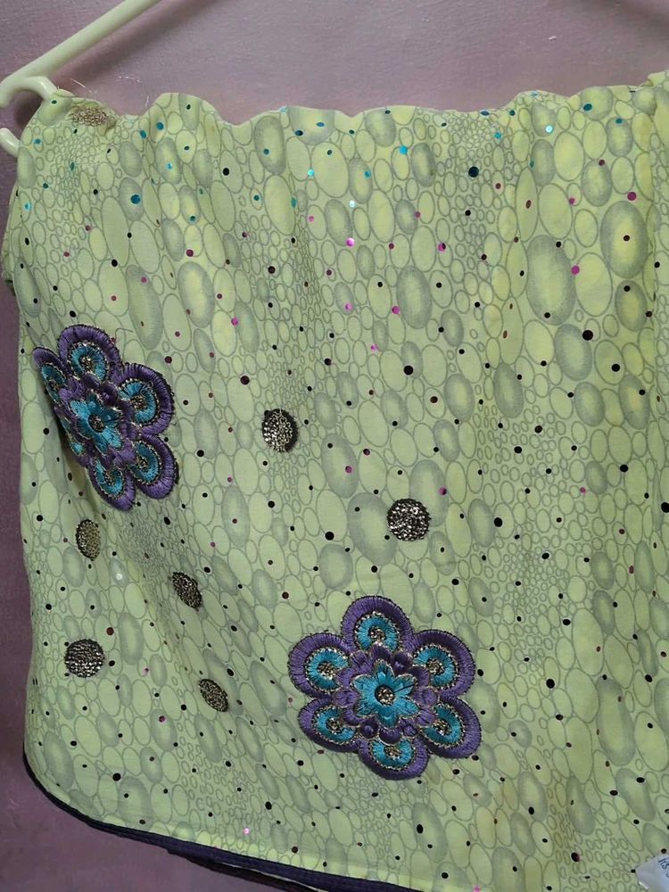 New Embroidered Floral Saree