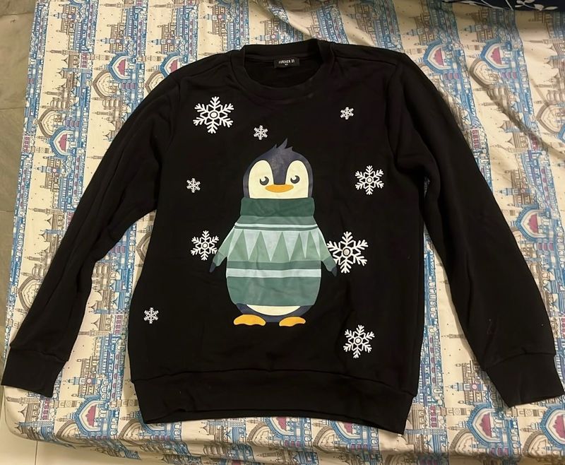 Penguin Snowflake Graphic Sweatshirt