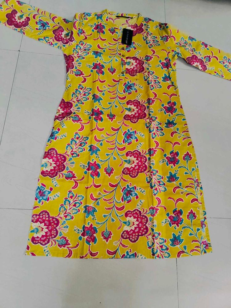 Melange By Lifestyle Floral Straight Kurta Wit Tag