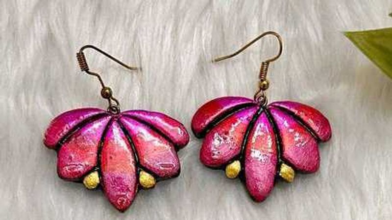 Pink Lotus Earrings