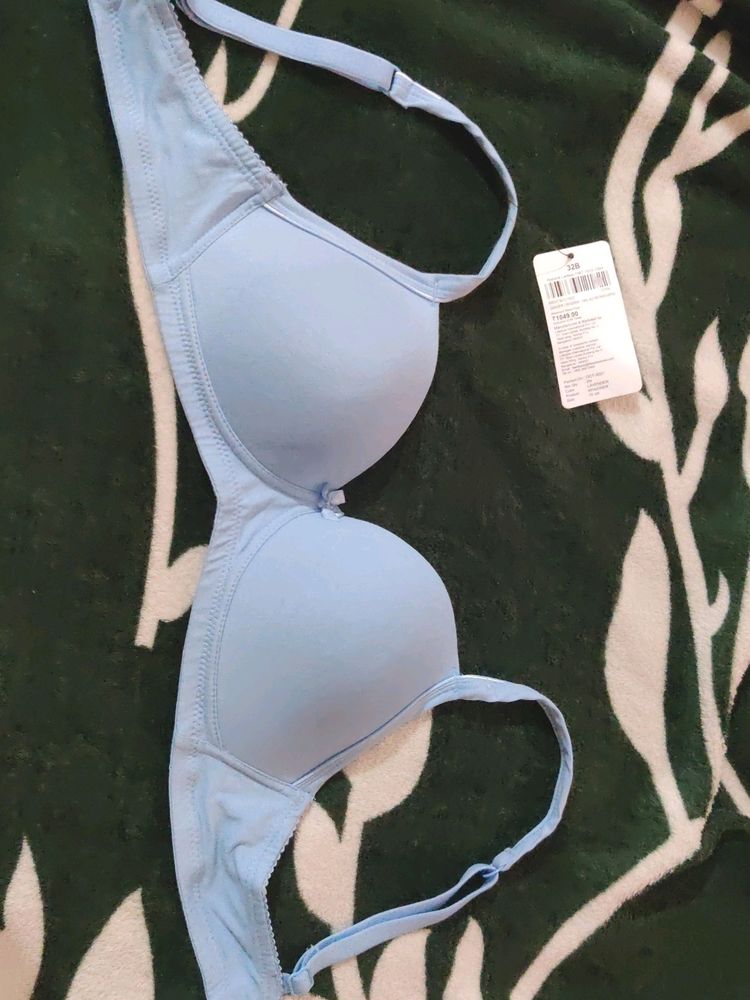 Ginger Branded Bra Size_32B, Light Blue Colour, Light Padded Bra Very Smooth