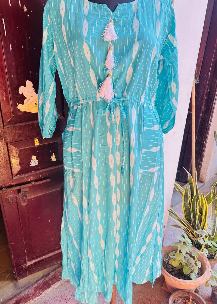 Aqua Tassel Dress
