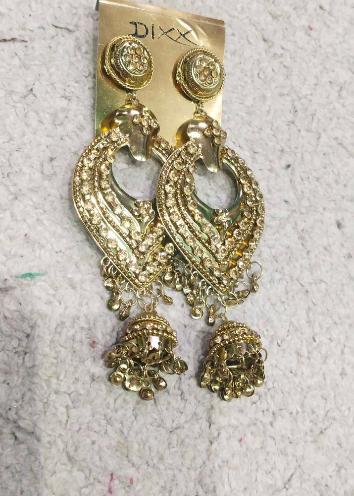 Golden Jhumka Earrings
