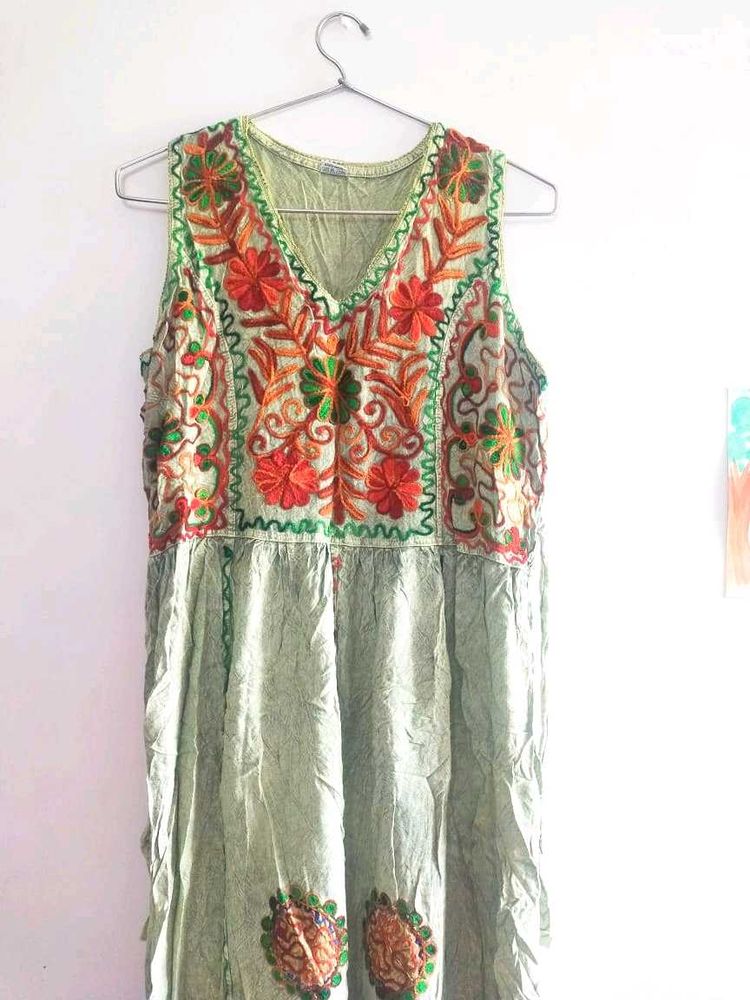 Embroidered Bohemian Dress