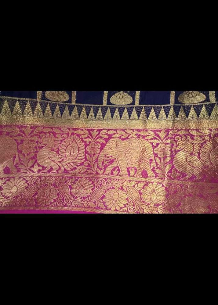 Mind blowing Saree With Peacock And Elephant Desig