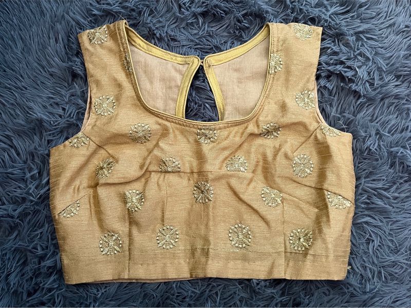 Golden Lehenga/saree Blouse