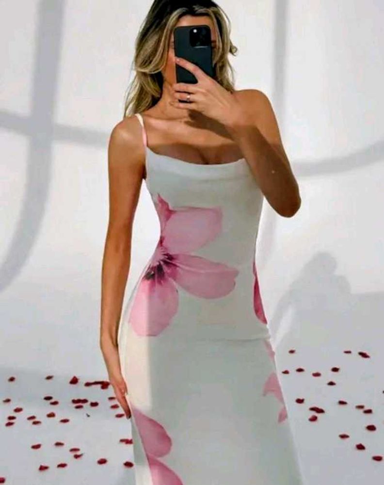 Floral Print Bodycon Midi Dress