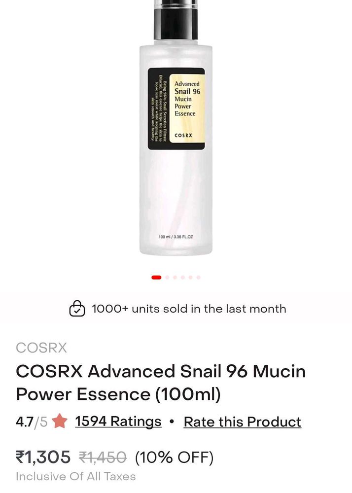 Seal Packed Cosrx Snail Mucin