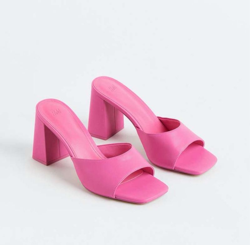 H&amp;M Baby Pink Block Heeled Shoe For Sale 🔥