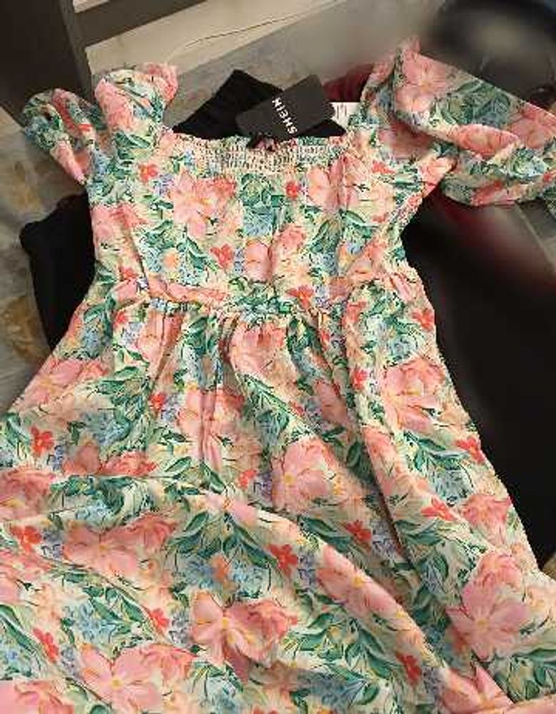 Floral Off-Shoulder Midi Dress