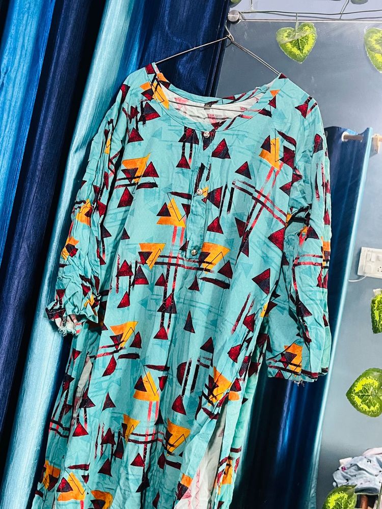 Geometric Breeze Cotton Kurti