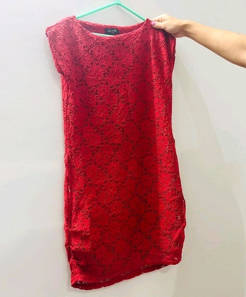 Red Netted Dress