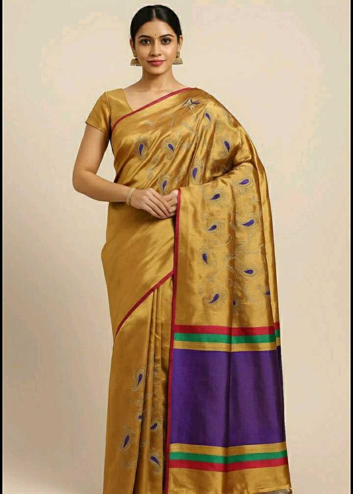 golden ssarewith blouse piece 😍😍