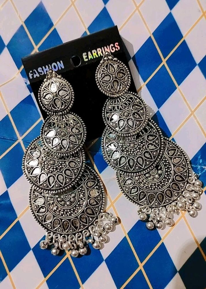 Oxidised Banjara Heavy Work Earrings