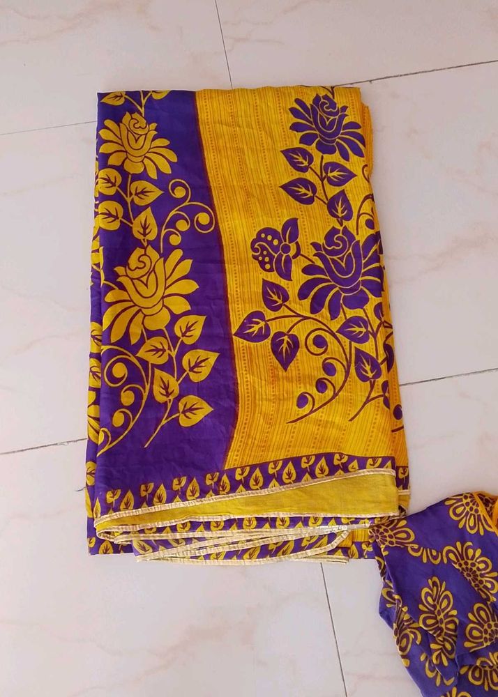 Floral Design Saree with blouse  unused