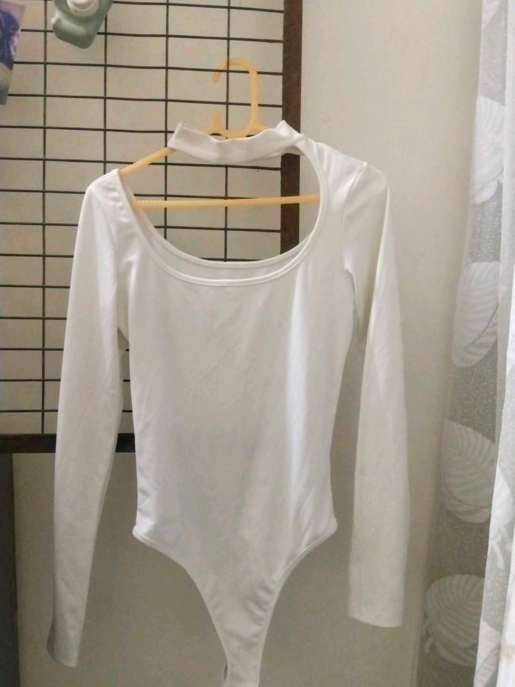 White Long Sleeve Bodysuit