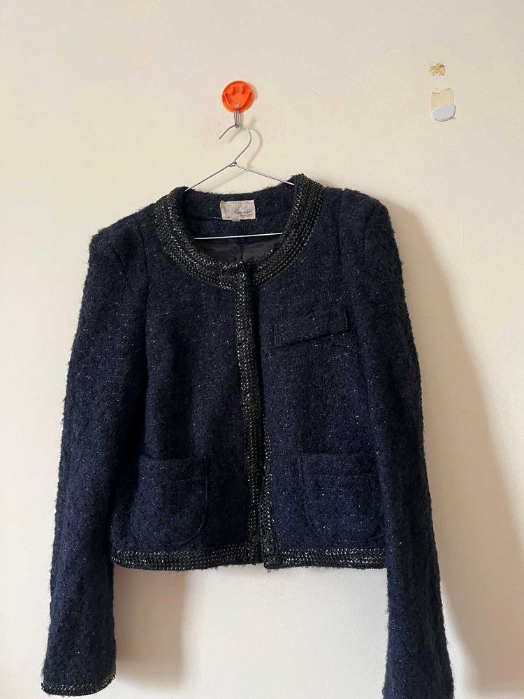 Navy Blue Tweed Jacket