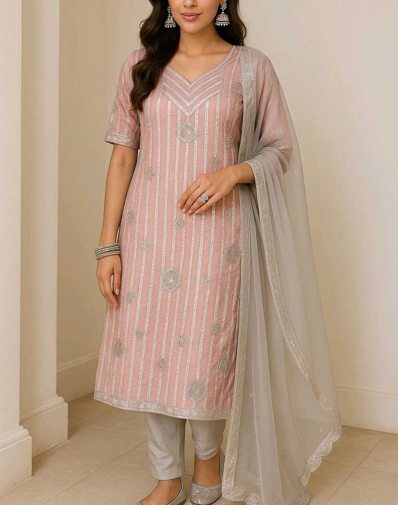 Blush Bloom Straight Kurti