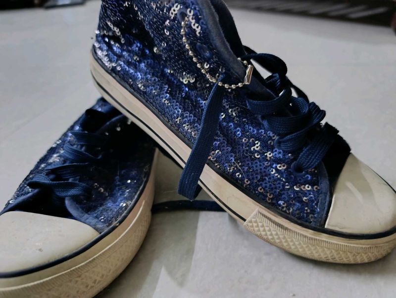 Sequined Double Shade Embellished Sneakers