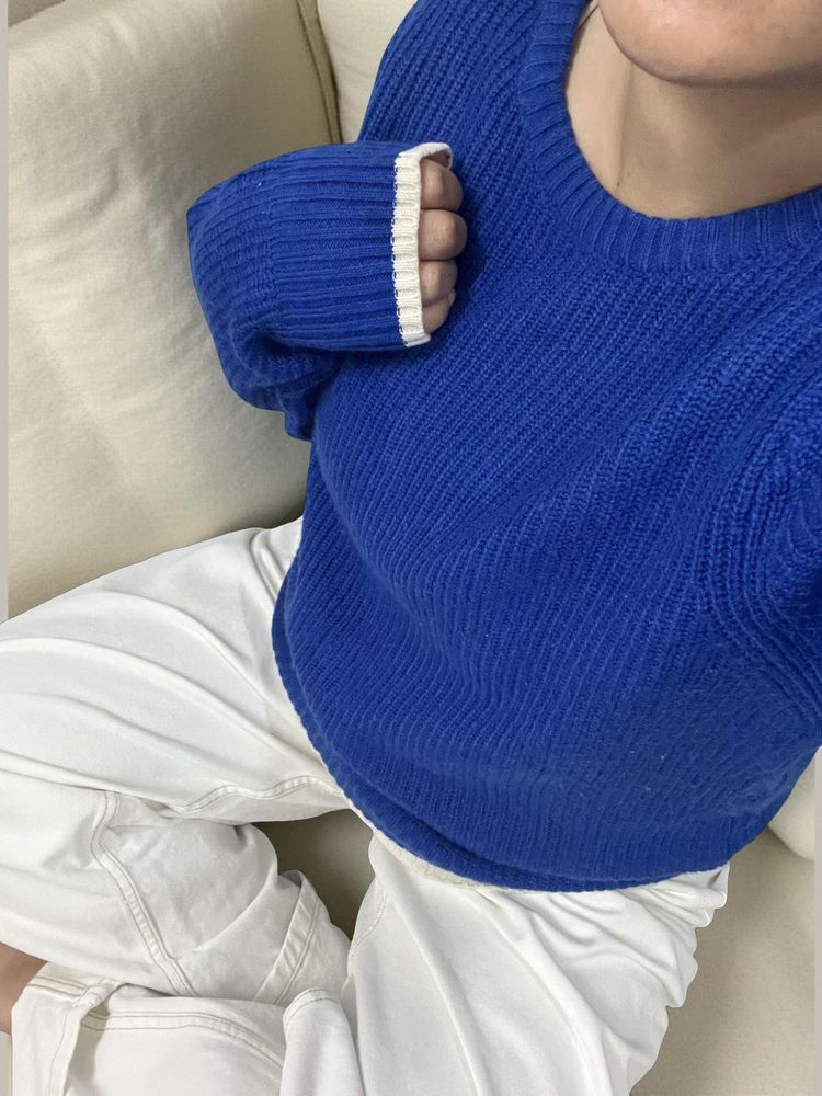 Blue Knit Pullover