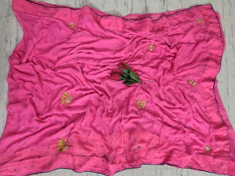 Pink Chiffon Saree