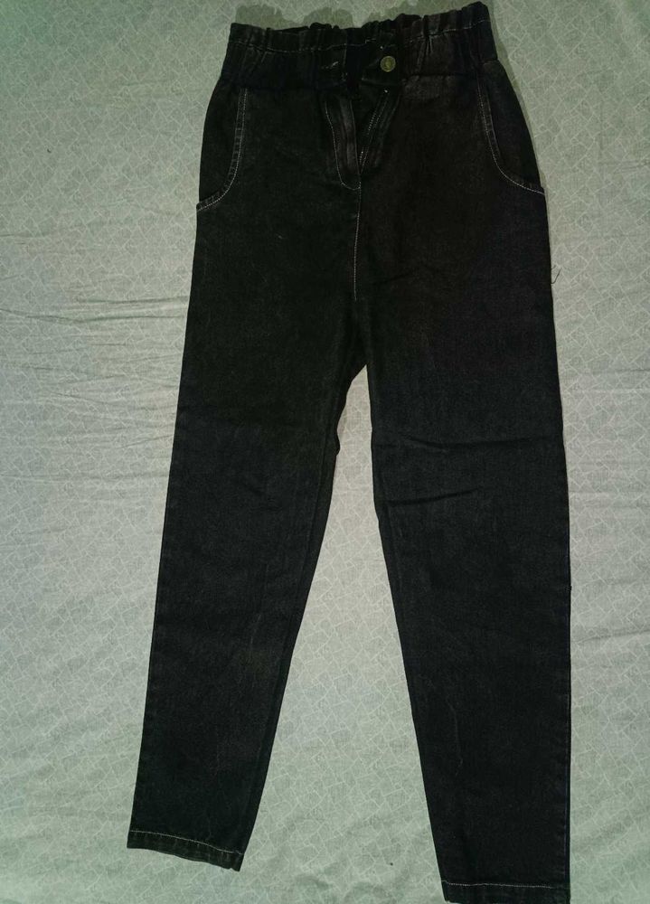 Women Black Boyfriend Jeans