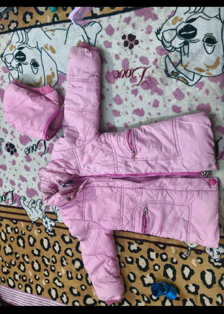 Cute Pink Kids Puffer Jacket combo