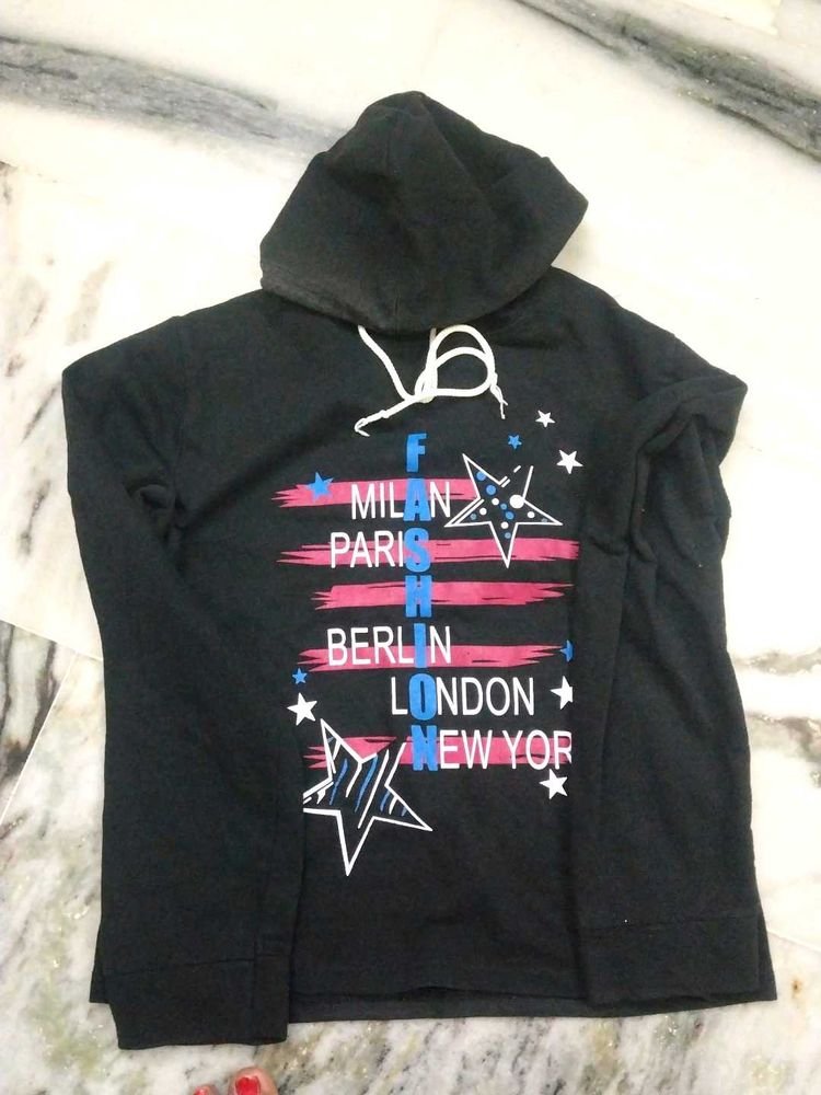 Black Graphic Hoodie