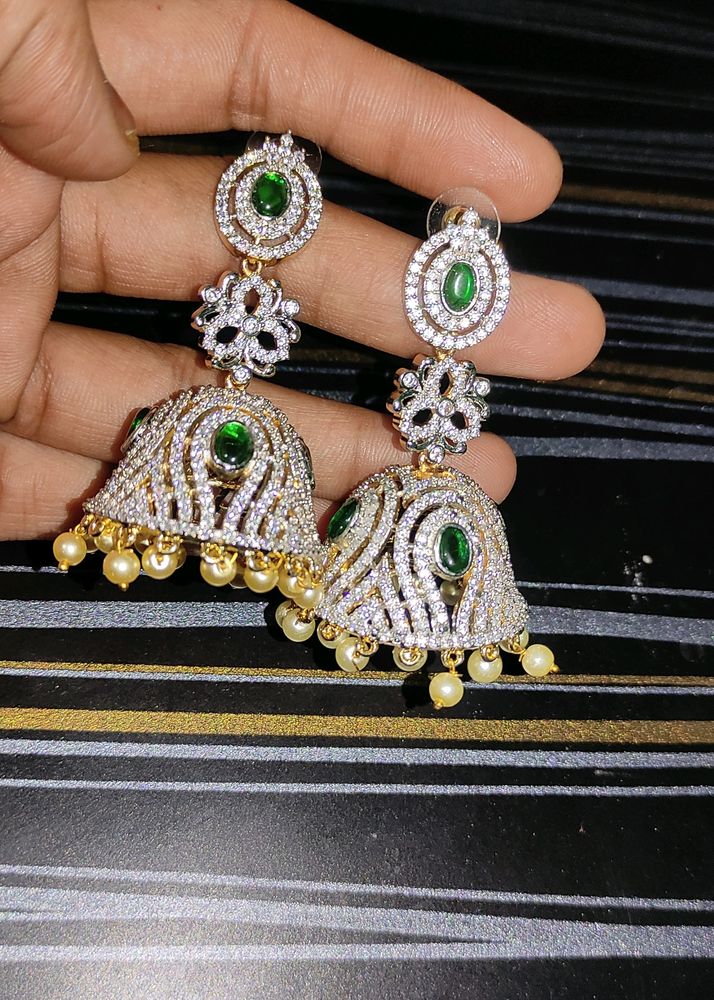 ONE GRAM GOLD White Stones Buttas..