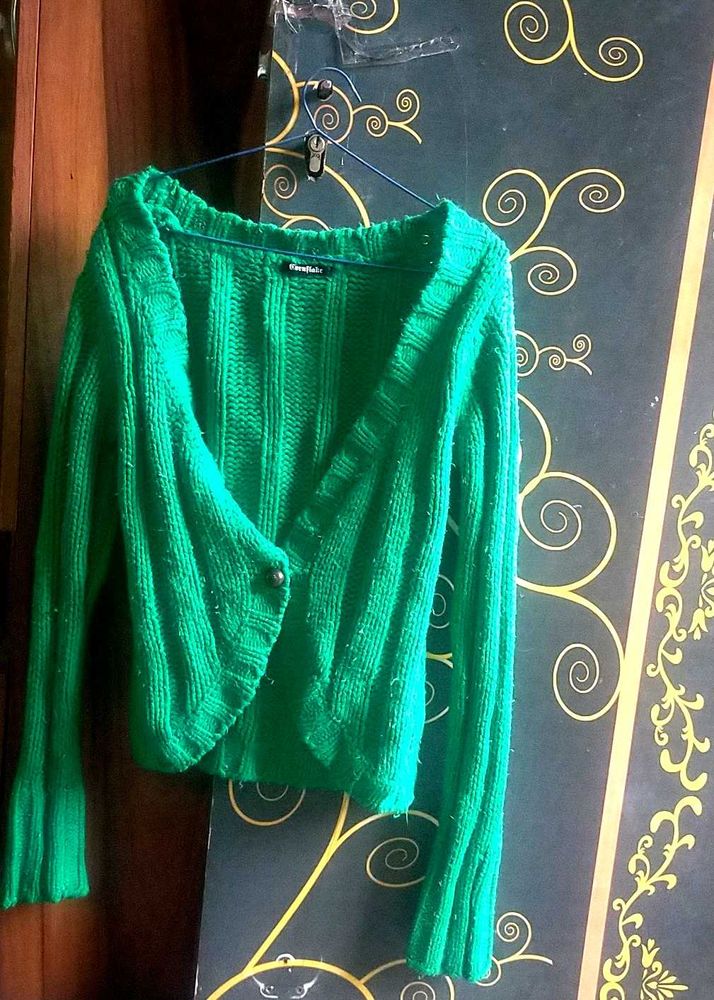 Green Knit Cardigan
