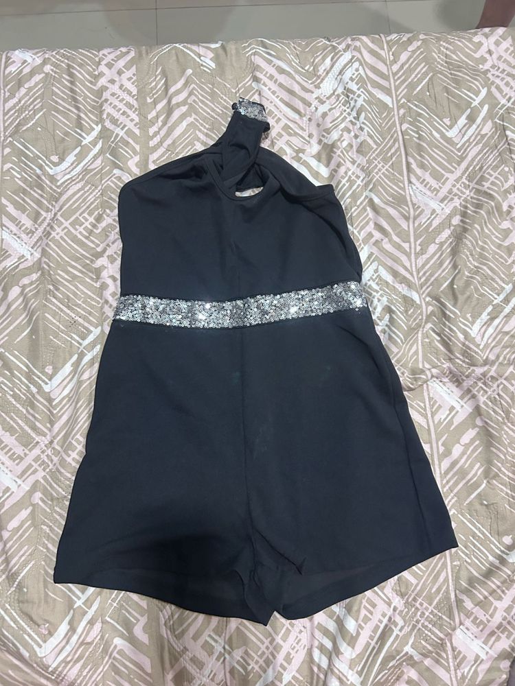Black Sequin Romper
