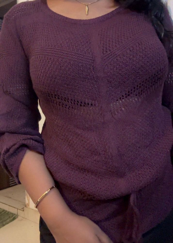 Burgundy Knit Top