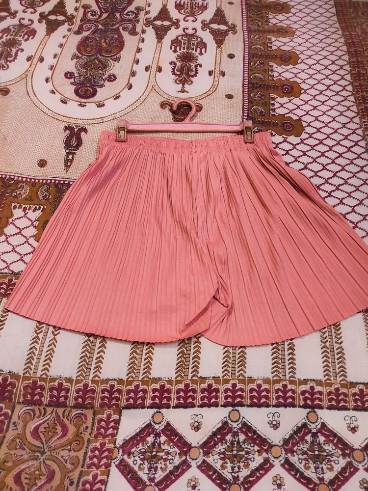 Nude Pink Flare Shorts