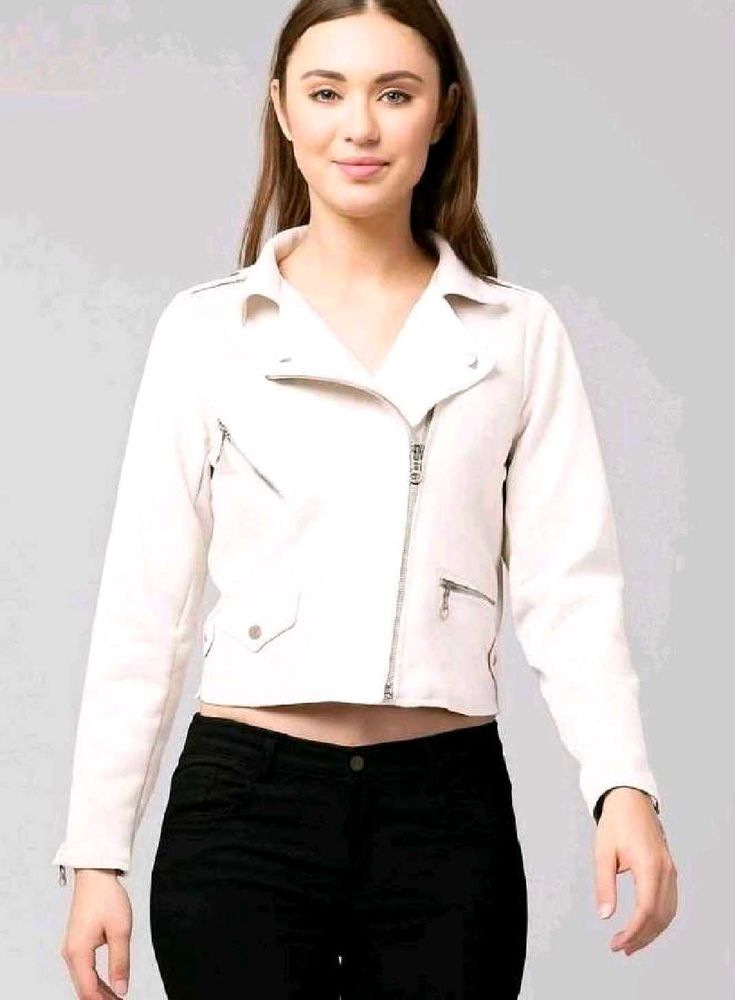 *NEW *Classic zipper suede biker jacket