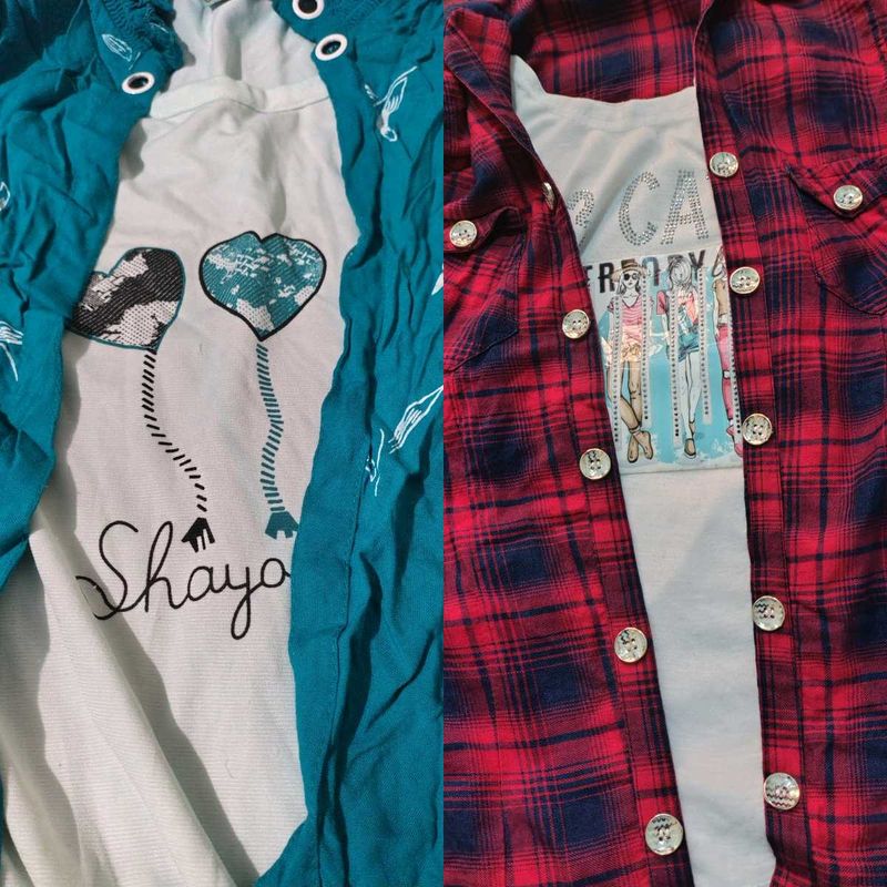 Layered Top &amp; Flannel Set