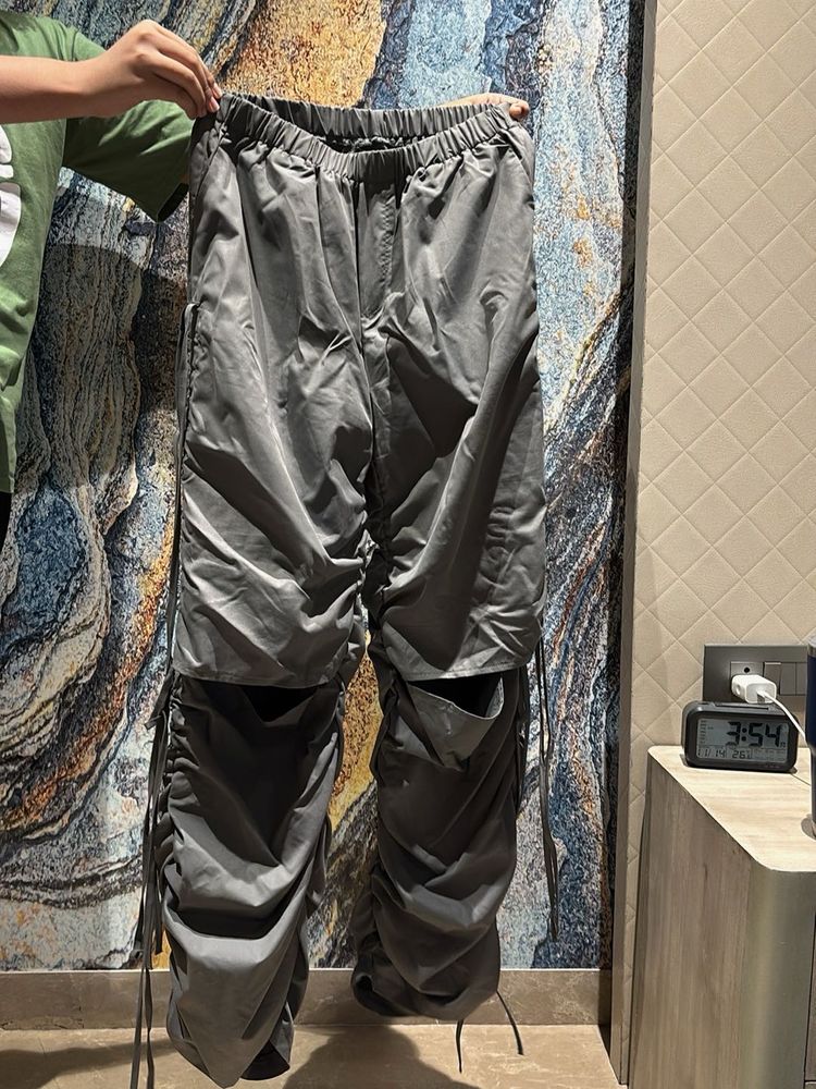 Grey Parachute Pants