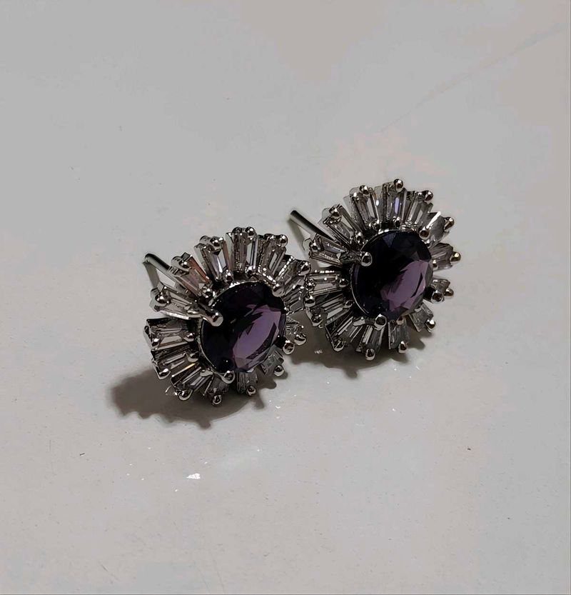 Cubic Zirconia Studds Purple for Women &amp; Girls