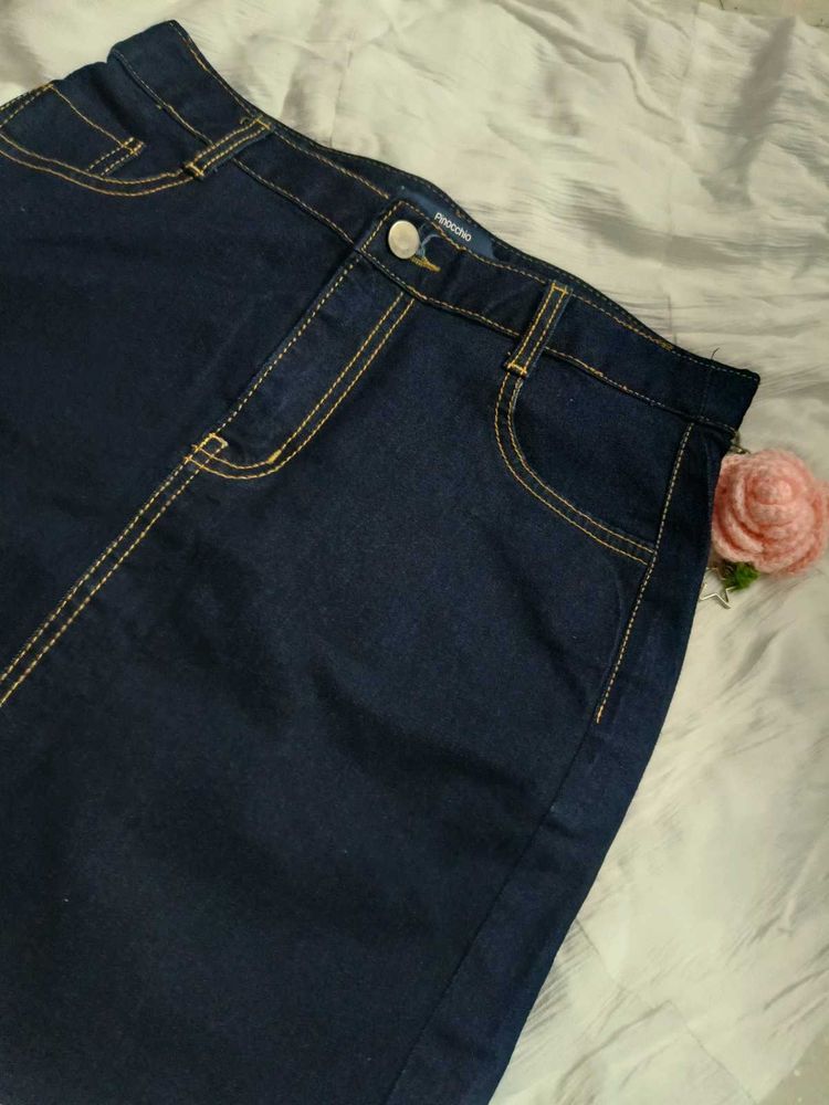 Dark Wash Denim Mini Skirt
