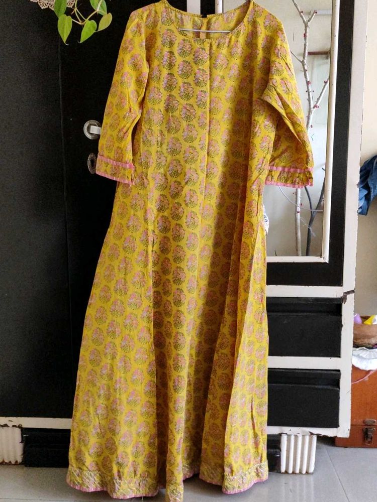 Yellow Floral Print Maxi Dress
