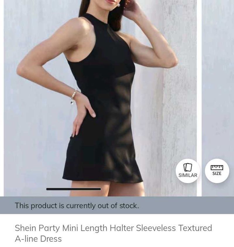 Shein (New With Tag)- Chic Black Halter Mini Dress