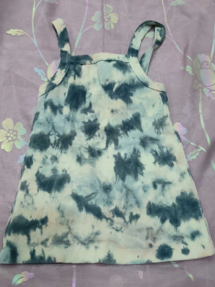 tie-dye ribbed tank top