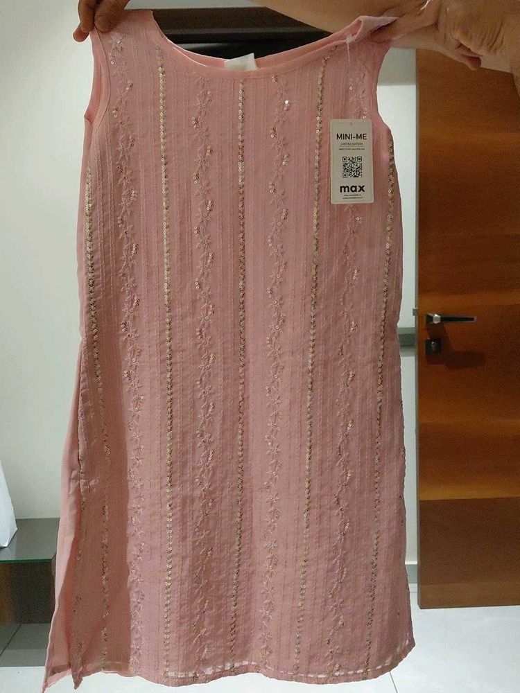 Pink Embroidered Mini-Me Kurti
