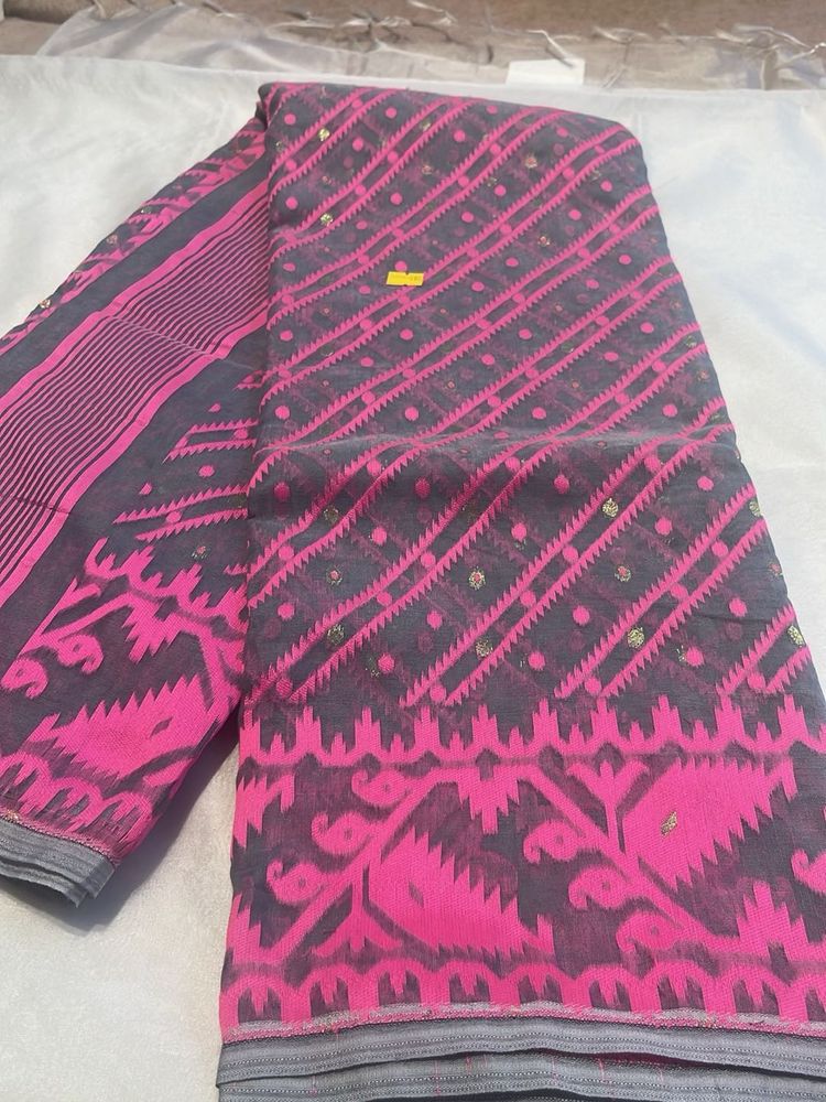 Pink &amp; Grey Saree