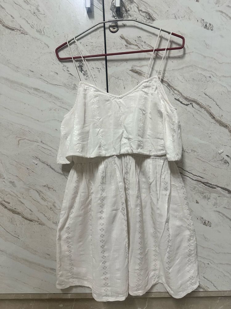 White Layered Mini Dress