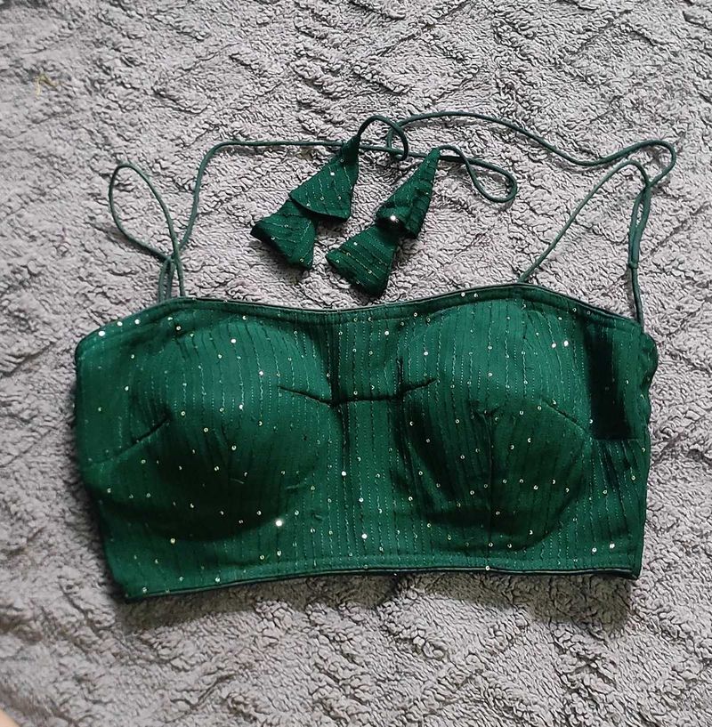 Green Sequence Blouse