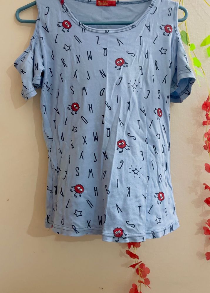 Cute Blue Printed Top