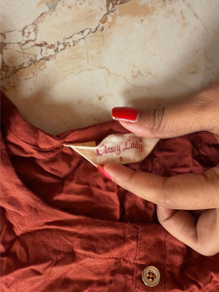 Classy Lady Rust-Colored Blouse