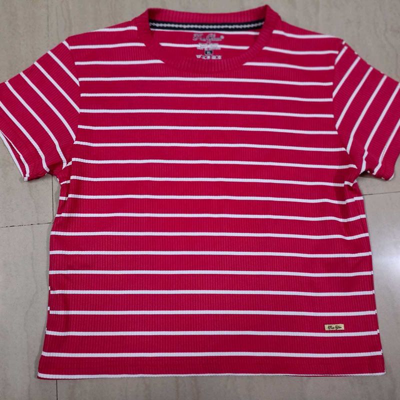 Striped Crop Top Pink
