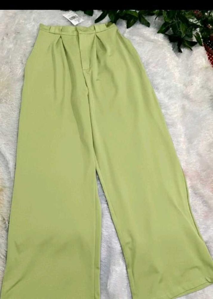 Green High-Waisted Trousers